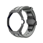 Oak Pop Black Steel  Silicone Strap
