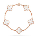 [LUXE JEWELRY]CLOVER WHITE PEARL MOP 5 MOTIF BRACELET COLLECTION
