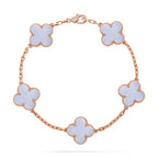 [Luxe] CLOVER 5 MOTIF PURPLE CHALCEDONY BRACELET COLLECTION