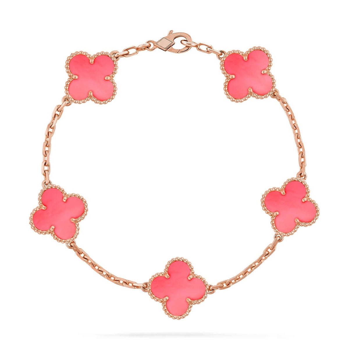[LUXE JEWELRY] CLOVER 5 MOTIFS  PINK MOP BRACELET COLLECTION