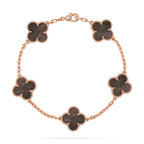 [LUXE JEWELRY] CLOVER 5 MOTIF GRAY MOP BRACELET COLLECTION