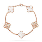 [Luxe]CLOVER WHITE PEARL MOP 5 MOTIF BRACELET COLLECTION