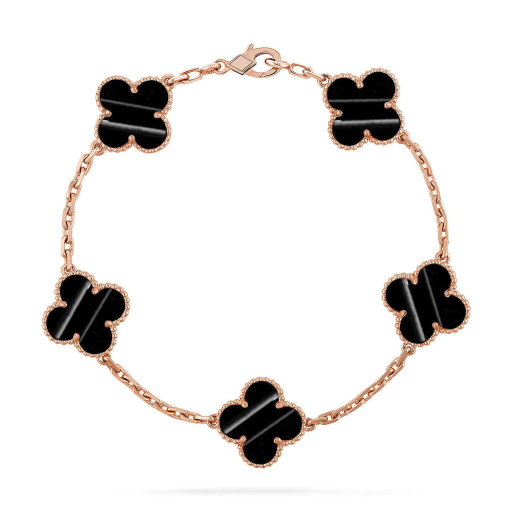 [LUXE JEWELRY] CLOVER 5 MOTIF PULSAR STONE BRACELET COLLECTION