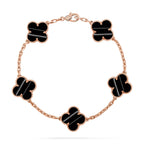 [LUXE JEWELRY] CLOVER 5 MOTIF PULSAR STONE BRACELET COLLECTION