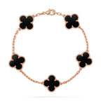[LUXE JEWELRY] CLOVER 5 MOTIF ONYXS BRACELET COLLECTION