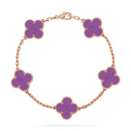 [LUXE JEWELRY] CLOVER 5 MOTIF VIOLET BRACELET COLLECTION