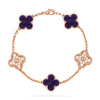 [LUXE JEWELRY]CLOVER 5 MOTIF PURPLE STRIPES BRACELET COLLECTION