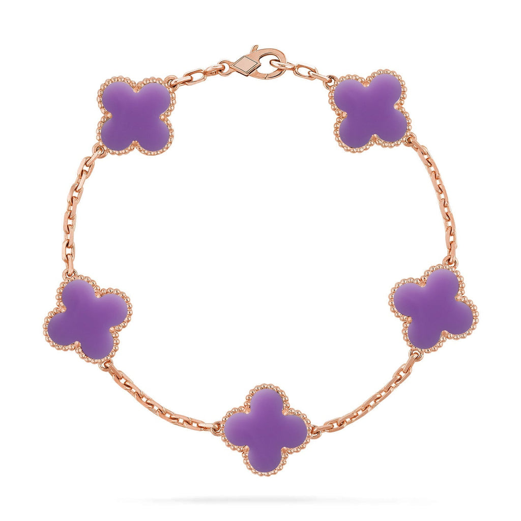 [LUXE JEWELRY]CLOVER 5 MOTIF LIGHT PURPLE BRACELET COLLECTION