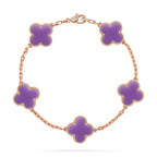 [LUXE JEWELRY]CLOVER 5 MOTIF LIGHT PURPLE BRACELET COLLECTION
