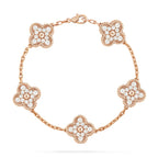 [LUXE JEWELRY] CLOVER 5 MOTIF FULL DIAMOND BRACELET COLLECTION