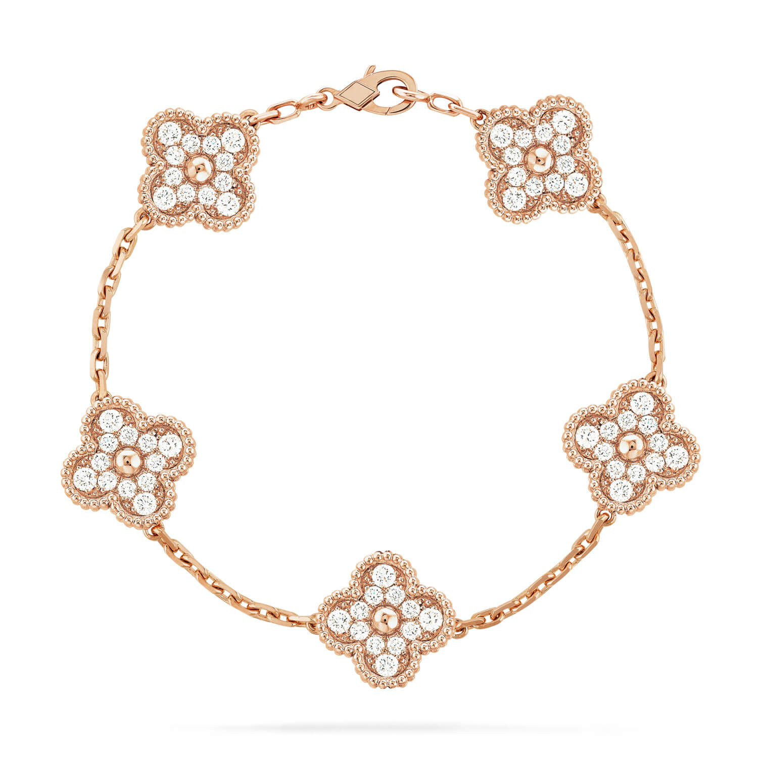 [LUXE JEWELRY] CLOVER 5 MOTIF FULL DIAMOND BRACELET COLLECTION
