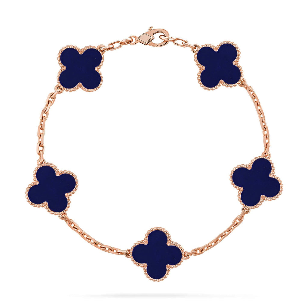 [LUXE JEWELRY]CLOVER 5 MOTIF LAPIS LAZULI BRACELET COLLECTION
