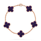 [LUXE JEWELRY]CLOVER 5 MOTIF PURPLE STRIPES BRACELET COLLECTION