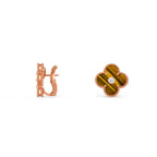 [LUXE JEWELRY]CLOVER 15MM MOP DIAMOND EARRINGS COLLECTION
