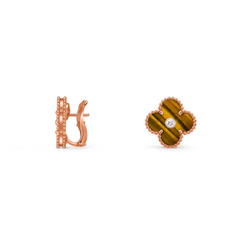 [LUXE JEWELRY]CLOVER 15MM MOP DIAMOND EARRINGS COLLECTION