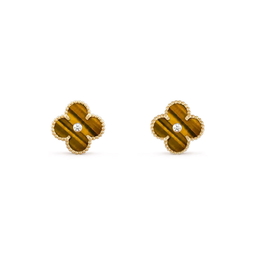 [LUXE JEWELRY]CLOVER  15MM DIAMOND EARRINGS COLLECTION