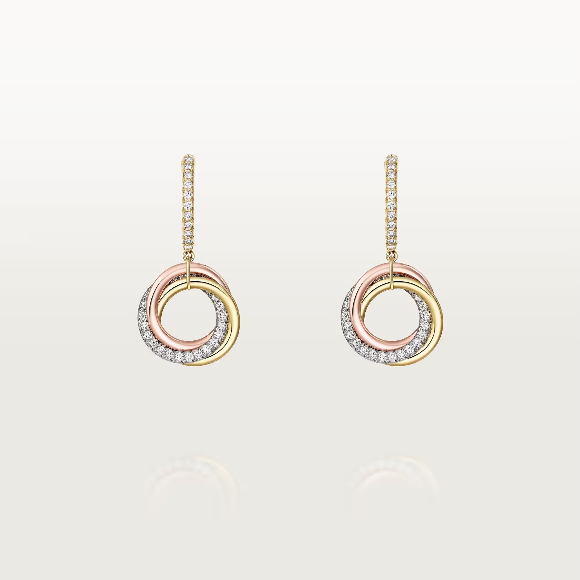 [LUXE JEWELRY] TRINITY HALF DIAMOND  EARRINGS