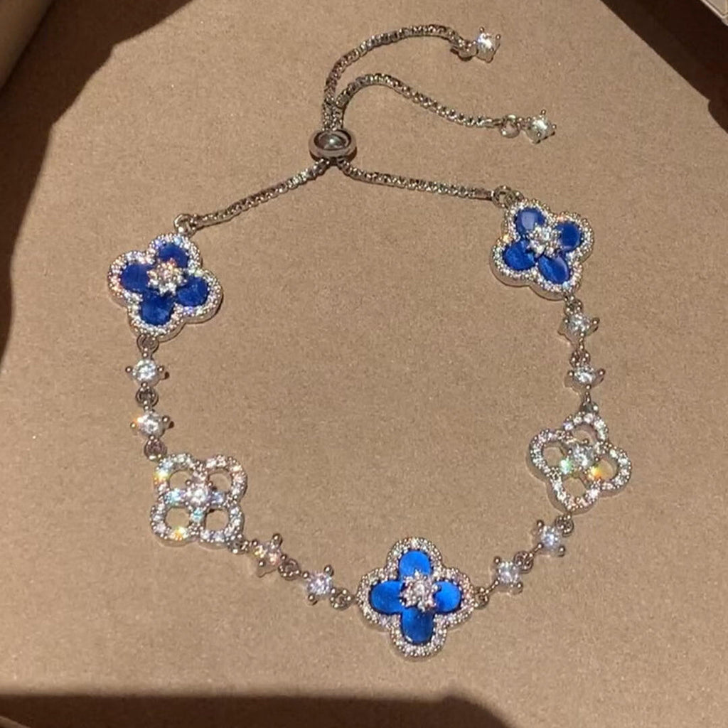 [LUXE JEWELRY]CLOVER 5 MOTIF PINK BLUE RED WHITE BRACELET