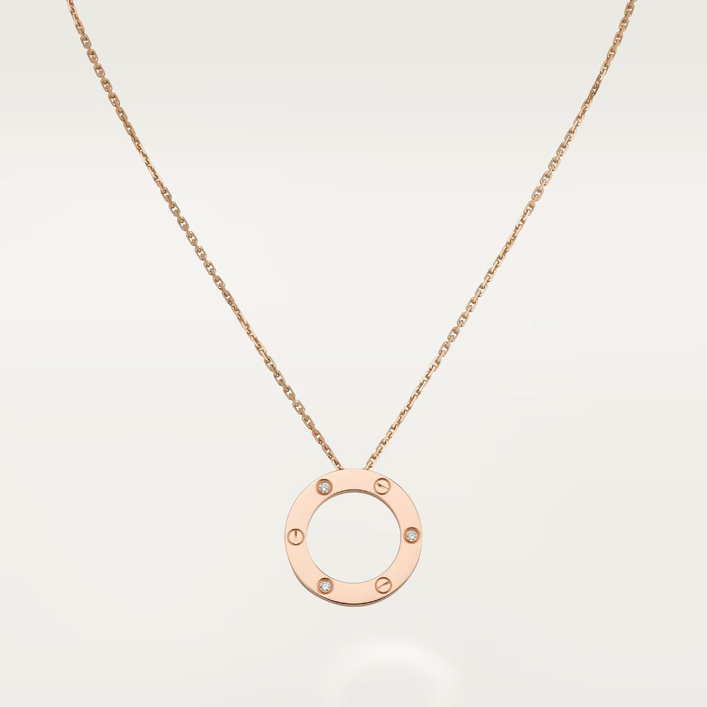 [LUXE JEWELRY] LOVE NECKLACE 16MM 3 DIAMONDS
