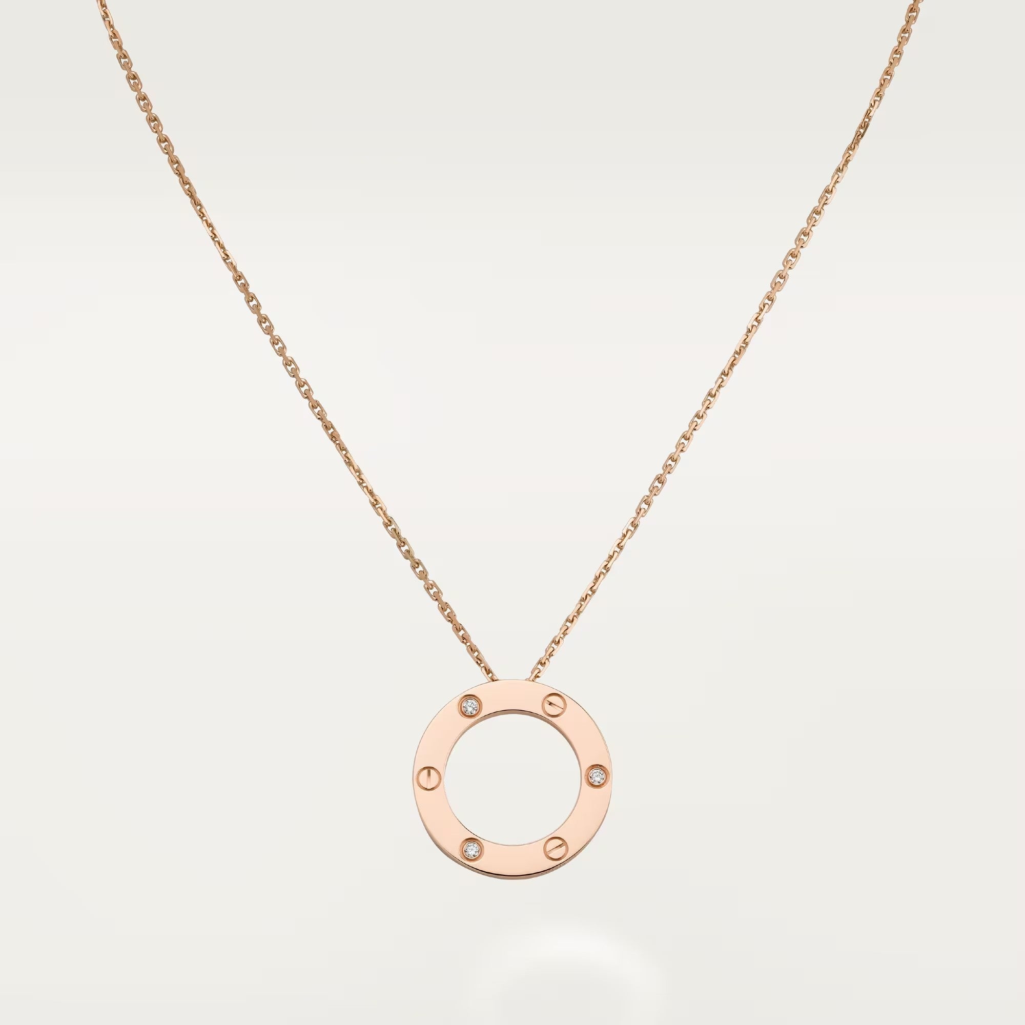 [LUXE JEWELRY] LOVE NECKLACE 16MM 3 DIAMONDS