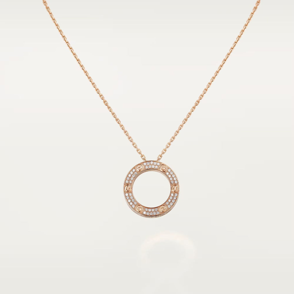 [LUXE JEWELRY] LOVE NECKLACE 16MM  FULL DIAMOND