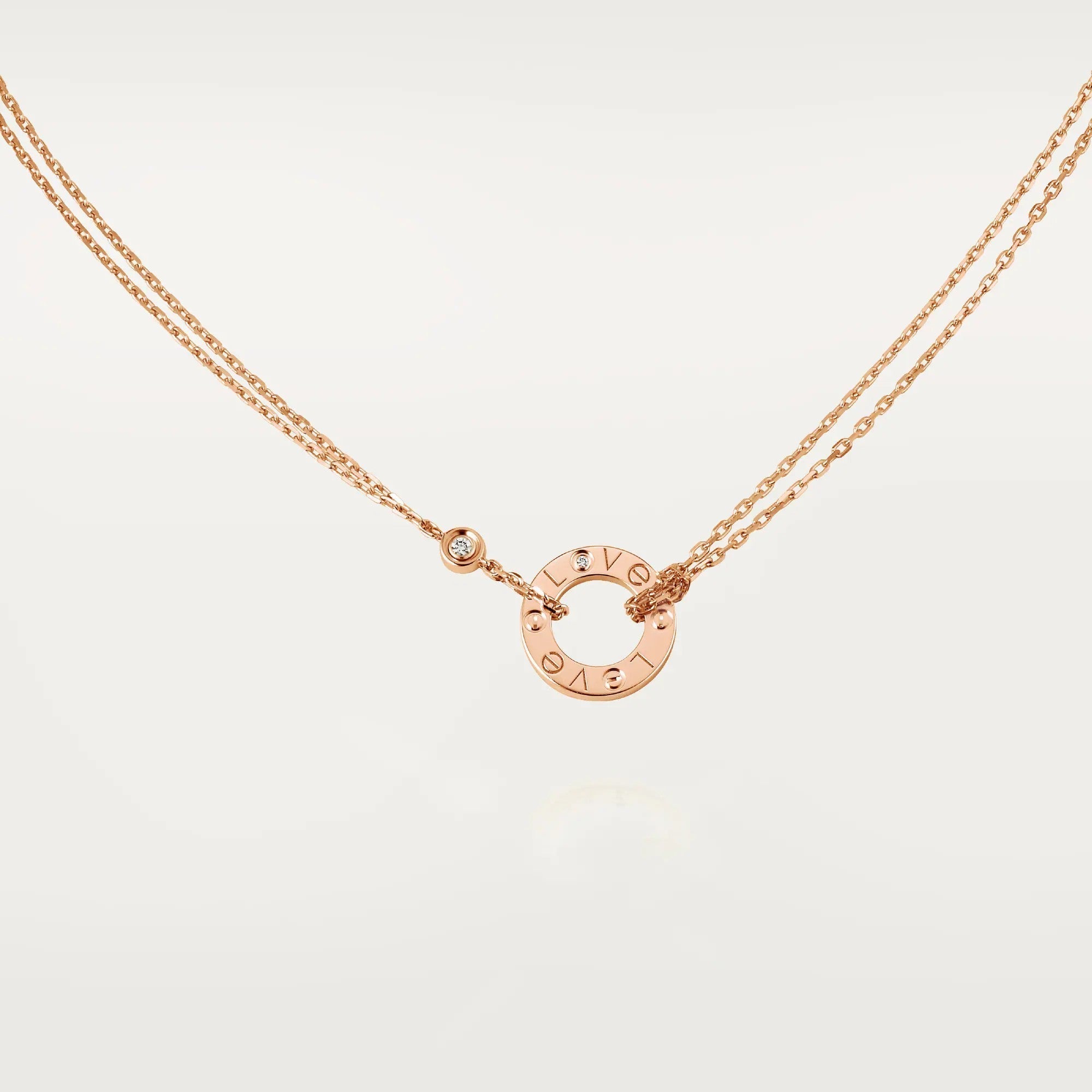 [LUXE JEWELRY] LOVE NECKLACE 16MM 2 DIAMONDS