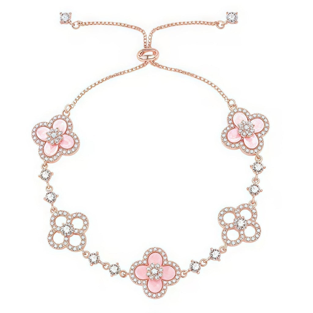 [LUXE JEWELRY]CLOVER 5 MOTIF PINK BLUE RED WHITE BRACELET