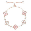 [LUXE JEWELRY]CLOVER 5 MOTIF PINK BLUE RED WHITE BRACELET