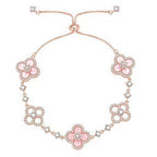 [LUXE JEWELRY]CLOVER 5 MOTIF PINK BLUE RED WHITE BRACELET