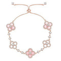 [Luxe]CLOVER 5 MOTIF PINK BLUE RED WHITE BRACELET