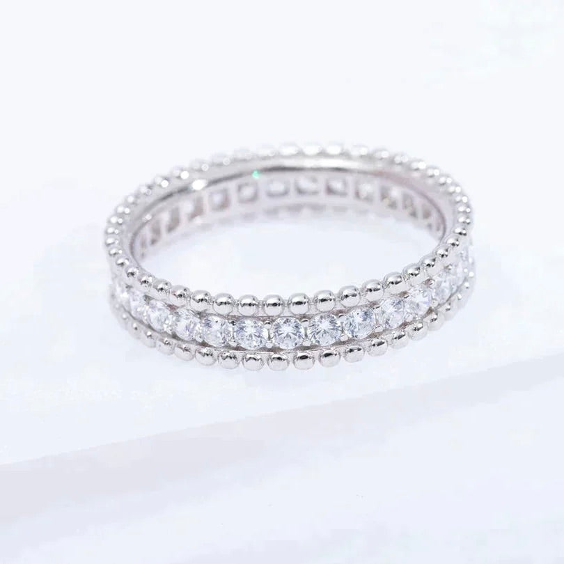 [LUXE JEWELRY]PERLEE DIAMOND SILVER RING
