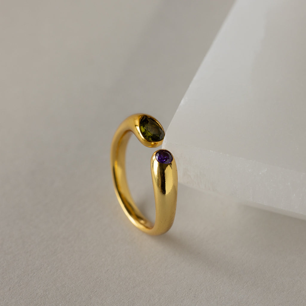 Toi et Moi Birthstone Signet Ring