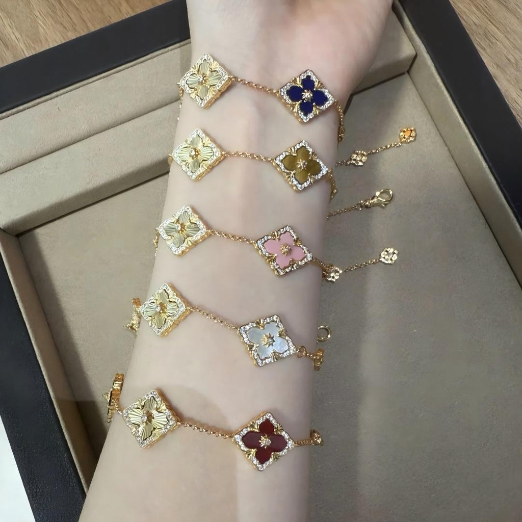 [LUXE JEWELRY] OPERA 5 MOTIFS TULLE ENAMEL BRACELET