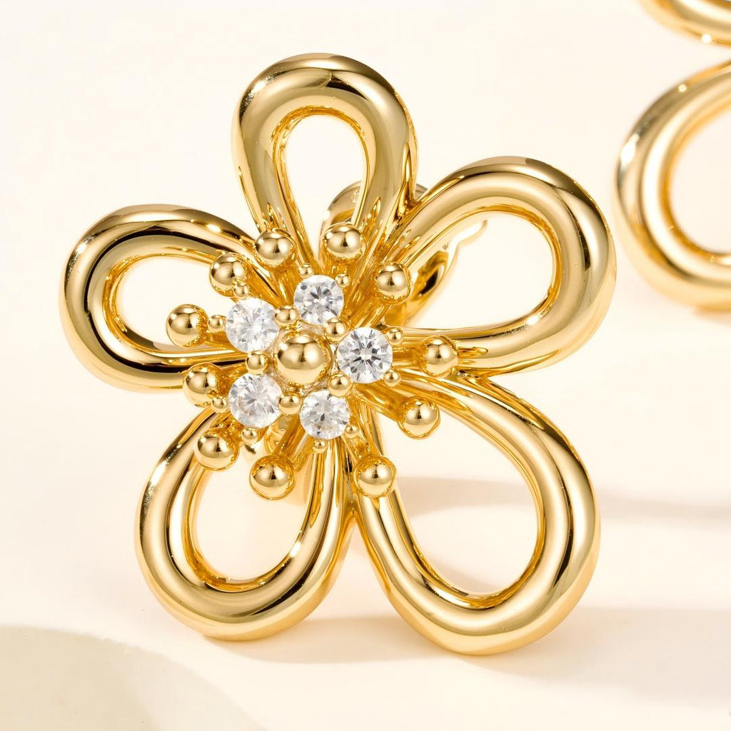 [LUXE JEWELRY] Flowerlace Earring Diamond 5 stones