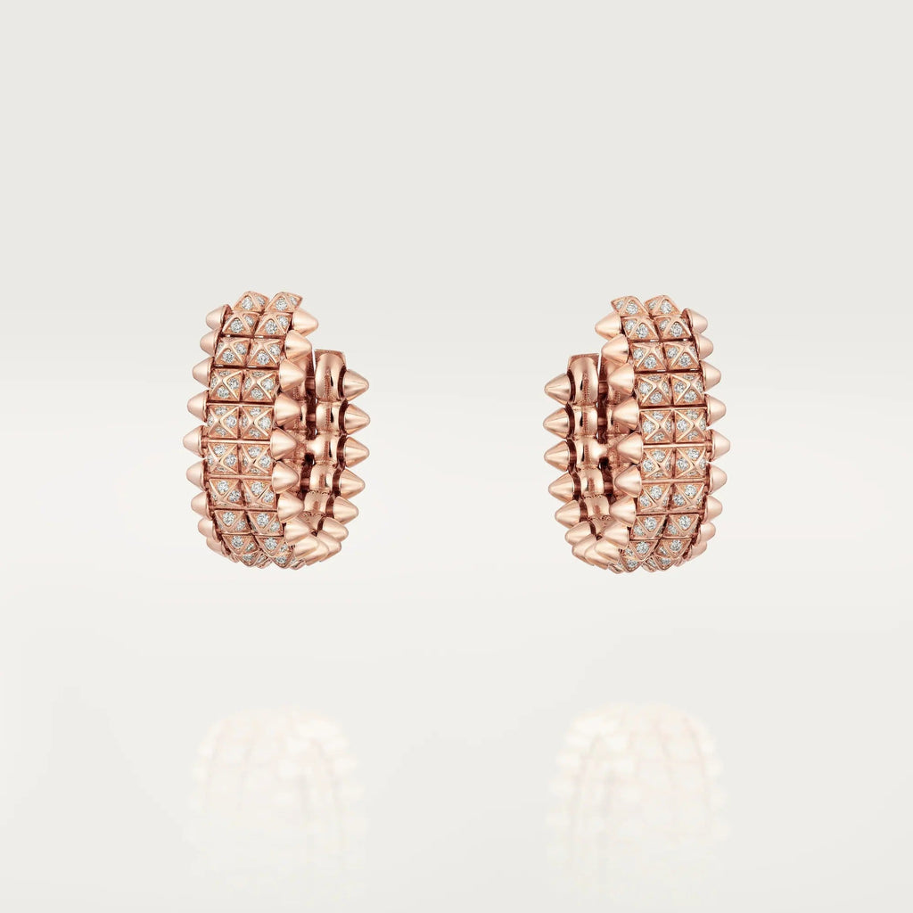 [LUXE JEWELRY] CLASH 9.2MM FULL DIAMOND DOUBLE ROW EARRINGS