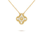 [LUXE JEWELRY]CLOVER 15MM DIAMOND SINGLE FLOWER NECKLACE COLLECTION