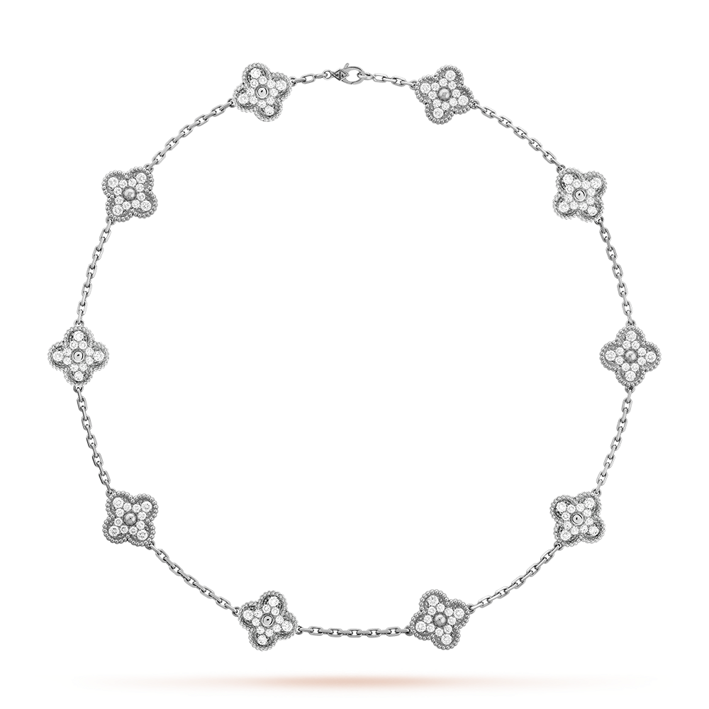 [LUXE JEWELRY]CLOVER 10 MOTIFS DIAMOND NECKLACE
