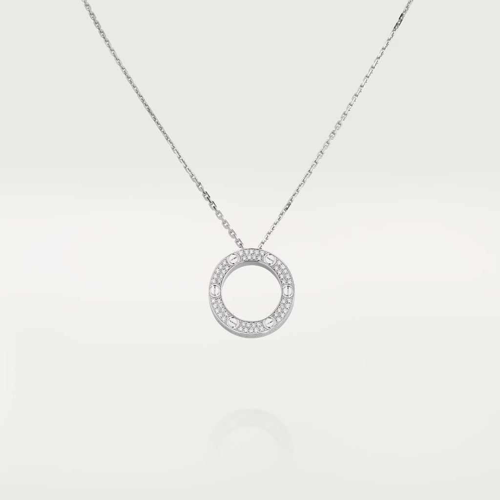 [LUXE JEWELRY] LOVE NECKLACE 16MM  FULL DIAMOND