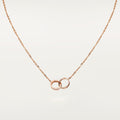 [LUXE JEWELRY] LOVE DOUBLE RING HALF DIAMOND NECKLACE