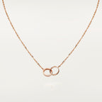 [LUXE JEWELRY] LOVE DOUBLE RING HALF DIAMOND NECKLACE
