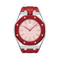 Oak Pop Red Steel Silicone Strap