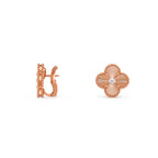 [LUXE JEWELRY]CLOVER 15MM MOP DIAMOND EARRINGS COLLECTION