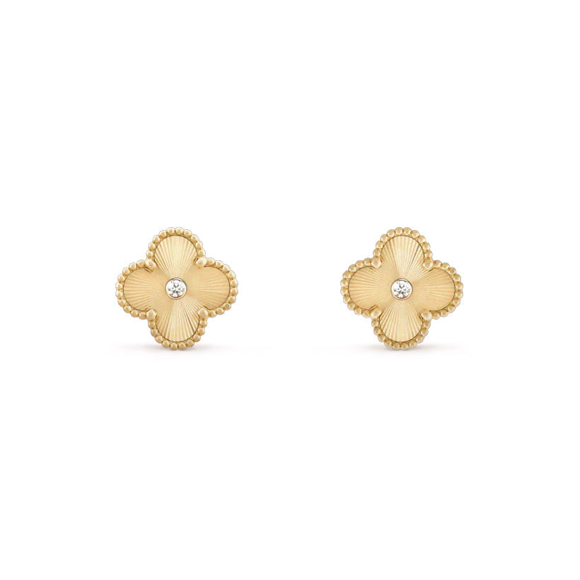 [LUXE JEWELRY]CLOVER  15MM DIAMOND EARRINGS COLLECTION