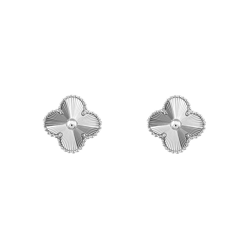 [LUXE JEWELRY]CLOVER SILVER 15MM EARRINGS COLLECTION