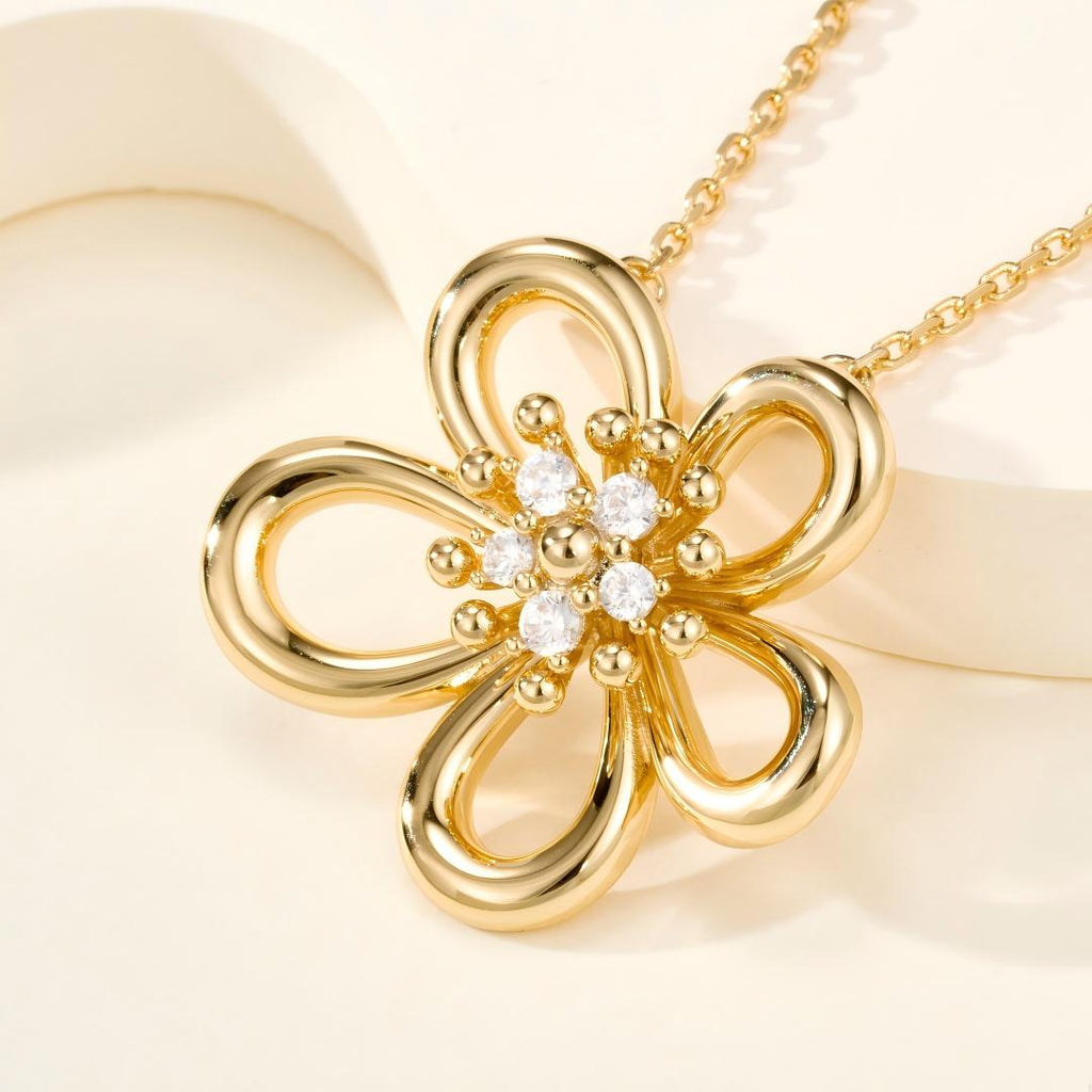[LUXE JEWELRY]Flowerlace pendant Necklace 5 stones