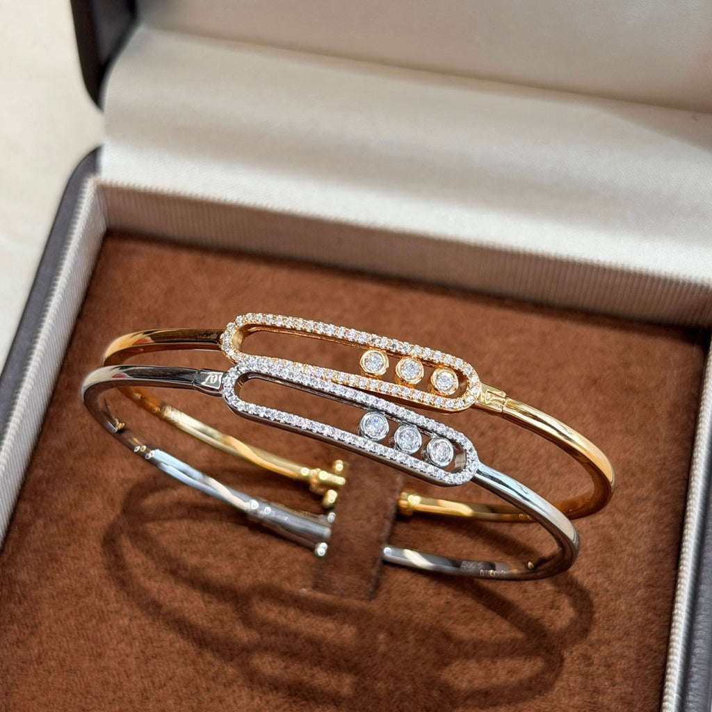 [LUXE JEWELRY]Move Pavé Diamond Bangle Bracelet M