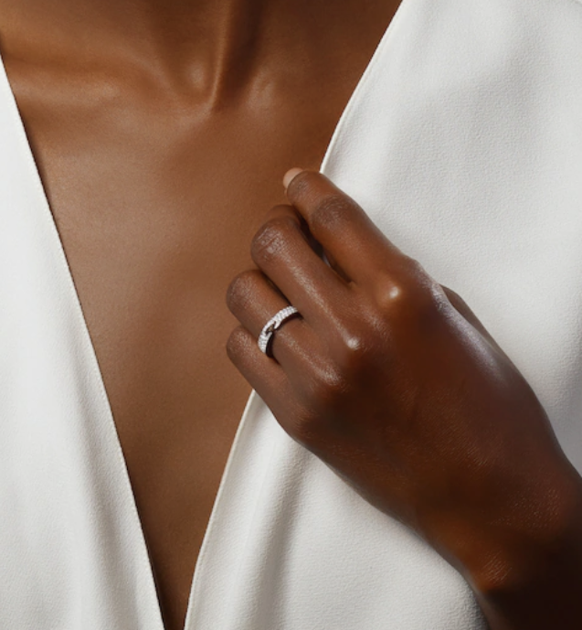 [LUXE JEWELRY]ALLIANCE LIENS VIDENCE PAVED DIAMOND 4MM RING