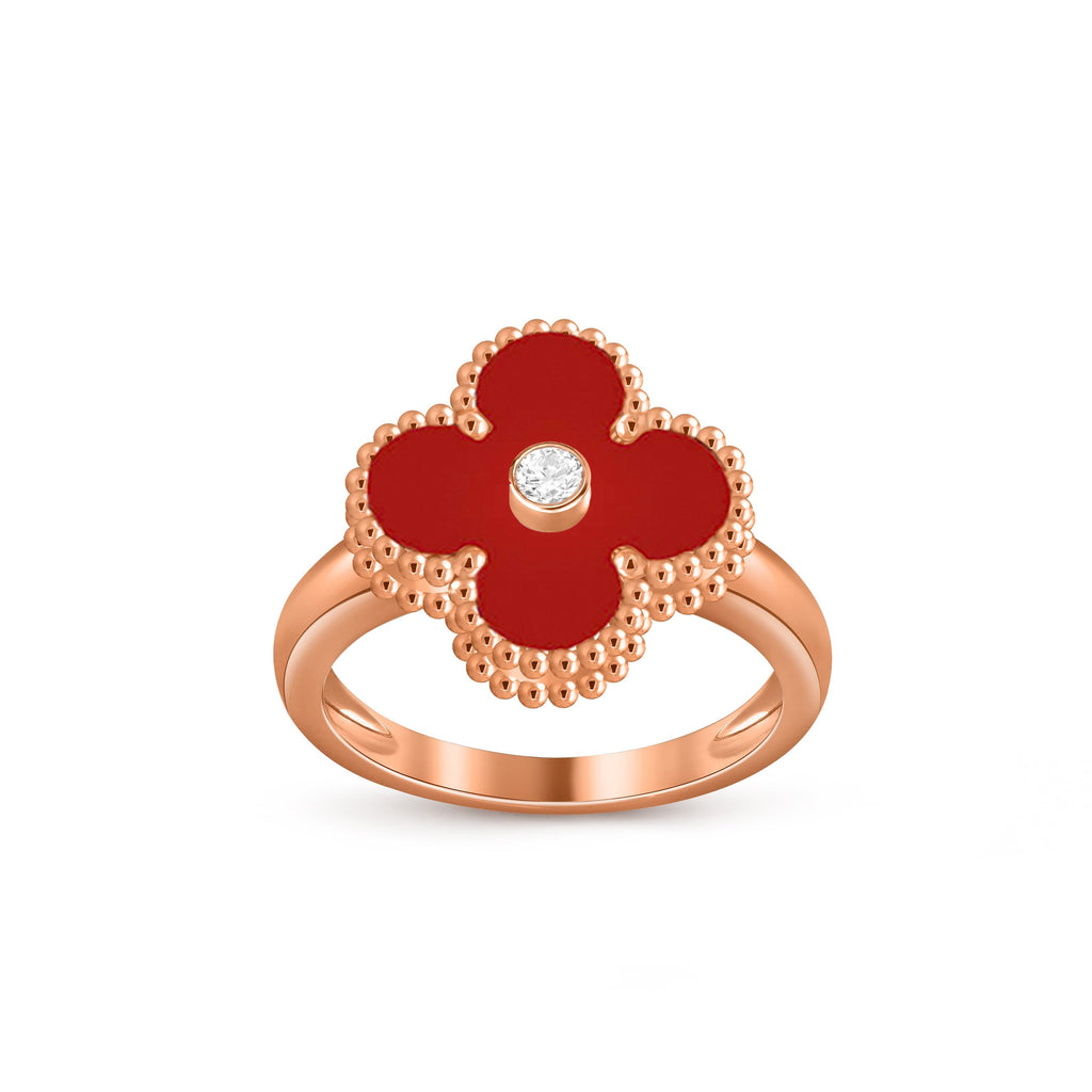 [LUXE JEWELRY]CLOVER DIAMOND RING ROSE GOLD COLLECTION