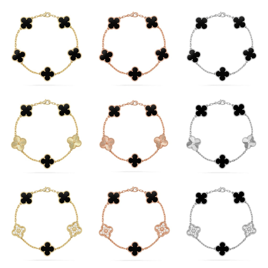 [Luxe] CLOVER 5 MOTIF ONYXS BRACELET COLLECTION