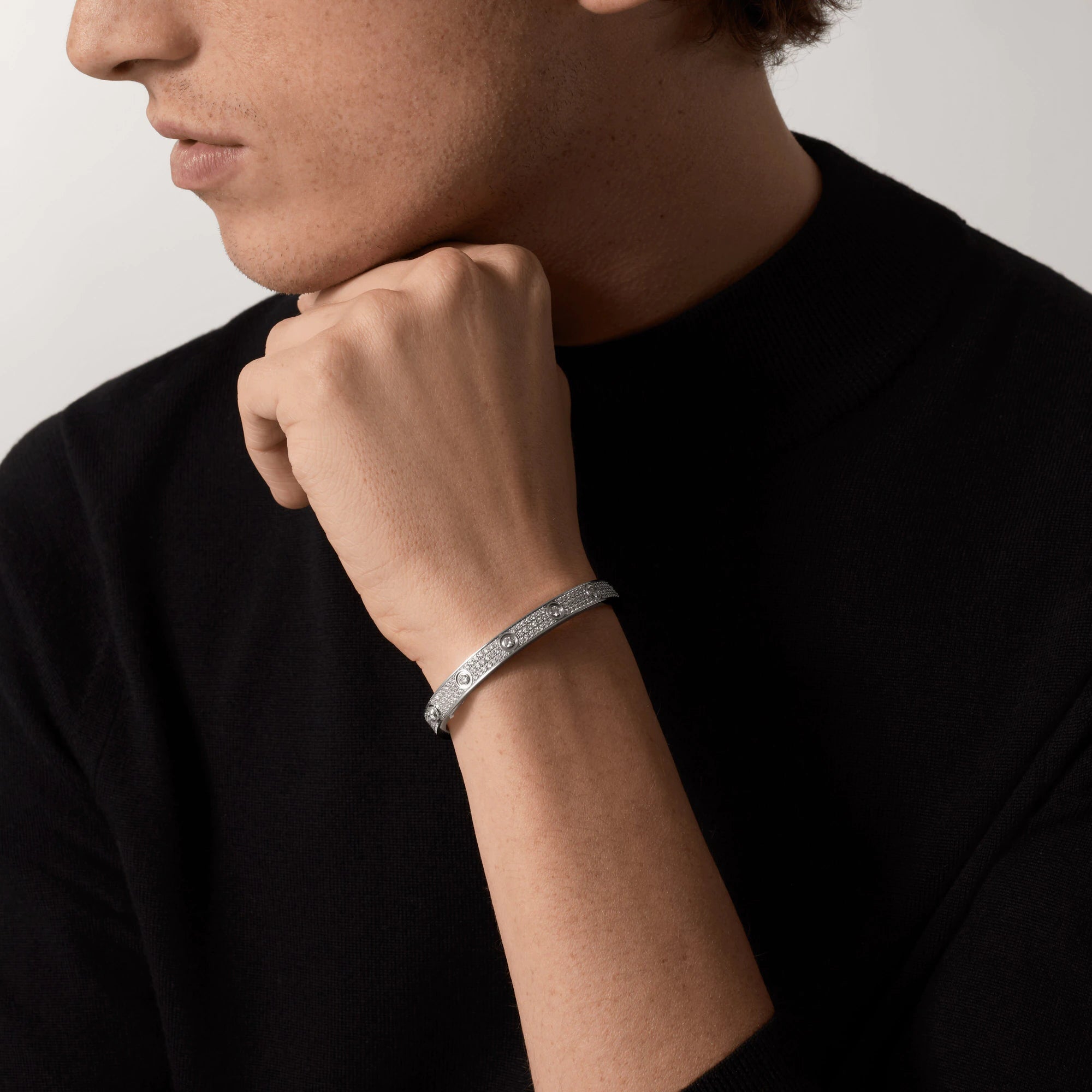 [LUXE JEWELRY] LOVE BRACELET 6.1MM DIAMOND-PAVED 10 BIG DIAMONDS